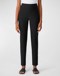 Eileen Fisher - High-Waist Stretch Crepe Slim Ankle Pants - Lyst