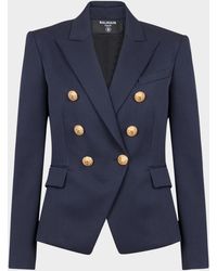 Balmain - 6-Button Fitted Wool Blazer - Lyst