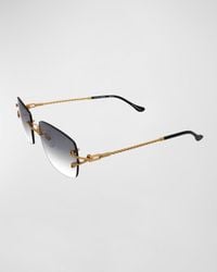 Vintage Frames Company - Vf Bal Harbour Rectangle Rimless Sunglasses - Lyst