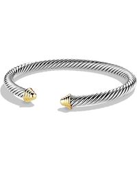 David Yurman - Cable Classics Bracelet With Gold, Medium - Lyst
