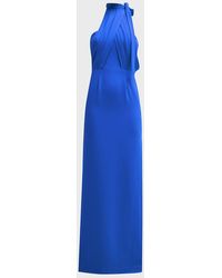 Black Halo - Annabeth Draped Halter Column Gown - Lyst