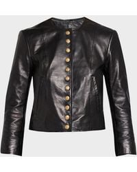 R13 - Front-Snap Leather Jacket - Lyst