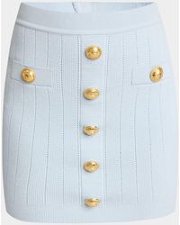 Balmain - 2-Pockets Button-Front Rib Mini Skirt - Lyst