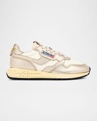 Autry - Reelwind Metallic Leather Low-Top Sneakers - Lyst