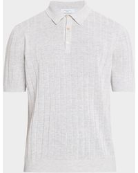 Boglioli - Apos;S Linen And Cotton Flat Rib Short-Sleeve Polo Sweater - Lyst