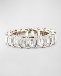 Neiman Marcus - Lab Grown Diamond Platinum Emerald Cut Eternity Ring, 7.0Tcw, Size 7 - Lyst