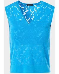 Akris - Whitecaps Knit V-Neck Vest - Lyst