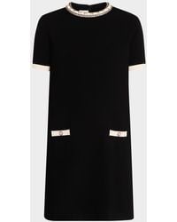 Valentino Garavani - Embroidered Short-Sleeve Knit Mini Dress - Lyst