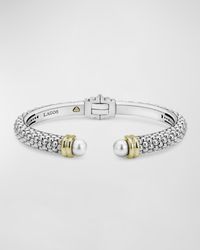 Lagos - Luna Pearl 2-tone Cuff Bracelet - Lyst