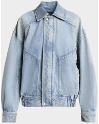 Saint Laurent - Oversized Denim Zip Shirt Jacket - Lyst