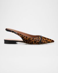 Malone Souliers - Jama Leopard-Printed Calf Hair Slingback Flats - Lyst