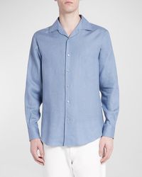 Loro Piana - Andre Long-Sleeve Linen Shirt - Lyst