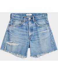 Moussy - Kensington Distressed Denim Shorts - Lyst