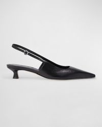 Aeyde - Catrina Leather Kitten-Heel Slingback Pumps - Lyst