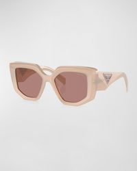 Prada - Pr 14Zs Acetate Butterfly Sunglasses - Lyst