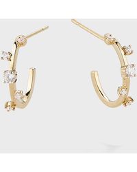 Lana Jewelry - 14k Gold & Diamond Solo Hoop Earrings - Lyst