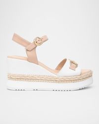 Nero Giardini - Leather Horsebit Roped Platform Wedge Sandals - Lyst