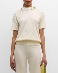 Jil Sander - Knit T-Shirt With Sequined Collar - Lyst