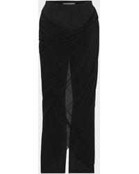Jean Paul Gaultier - Draped Mesh Sarong Tailored Straight-Leg Pants - Lyst