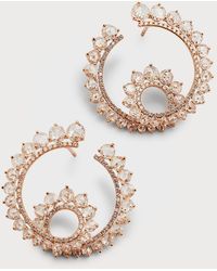 64 Facets - 18k Rose Gold Infinite Loop Earrings With Brilliant And Rose-cut Diamonds - Lyst