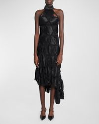 Koche - Multi-Texture Asymmetric Midi Dress - Lyst
