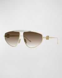 Loewe - Anagram Metal Alloy Aviator Sunglasses - Lyst