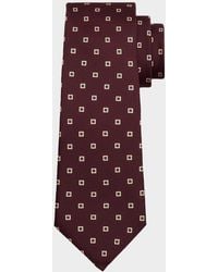 Saint Laurent - Apos;S Wide Geometric Square Silk Twill Tie - Lyst