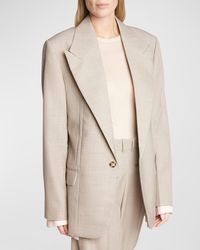Victoria Beckham - Darted-Sleeve Tailored Wool Jacket - Lyst
