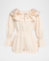 AKNVAS - Gemma Long-Sleeve Satin Playsuit - Lyst
