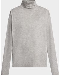 The Row - Anapolis Turtleneck Cashmere Jersey Long-Sleeve Top - Lyst