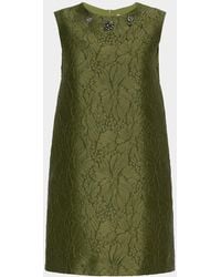 Max Mara - Embellished Floral Jacquard Sleeveless Mini Shift Dress - Lyst