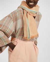 Loro Piana - Striped Linen-silk Stole - Lyst