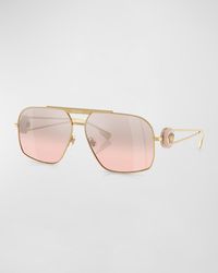 Versace - Medusa Medallion Gradient Aviator Sunglasses - Lyst
