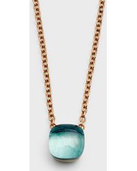 Pomellato - Nudo 18k White And Rose Gold Necklace With Blue Topaz - Lyst