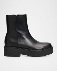 Gianvito Rossi - Hiro Leather Platform Booties - Lyst