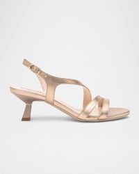 Nero Giardini - Strappy Metallic Kitten-Heel Sandals - Lyst