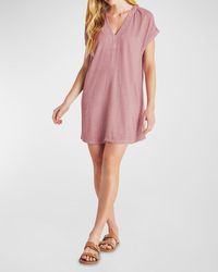 Splendid - Pippa Short-Sleeve Linen-Blend Mini Dress - Lyst