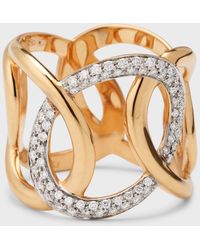 Mattioli - Hiroko 18k Rose Gold Oval Link Ring With Diamonds, Size 7 - Lyst
