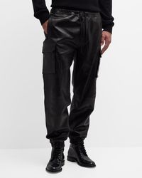 FRAME - Leather Cargo Pants - Lyst