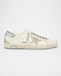 Golden Goose - Super-Star Metal-Logo Leather Low-Top Sneakers - Lyst