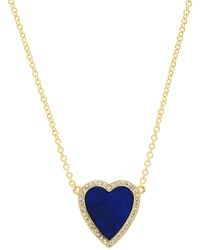 Jennifer Meyer - Mini Inlay Heart Necklace With Diamonds - Lyst