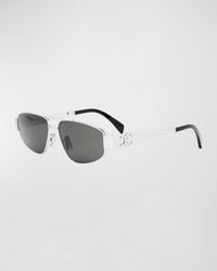 Celine - Triomphe Pilot Metal Sunglasses - Lyst