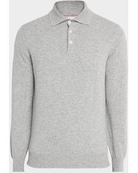 Brunello Cucinelli - Premium Cashmere Polo Sweater - Lyst