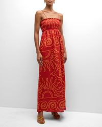 Cala De La Cruz - Ossane Square-Neck Sleeveless Linen Maxi Dress - Lyst