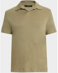 Vince - Cotton Knit Johnny Collar Polo Shirt - Lyst