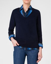 Akris - V-Neck Long-Sleeve Cashmere Sweater - Lyst