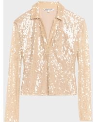 Veronica Beard - Meryl Sequined Long-Sleeve Top - Lyst