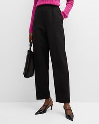 Emporio Armani - Cropped Straight-Leg Cady Trousers - Lyst