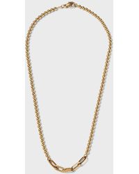 Fern Freeman Jewelry - Yellow Gold Ball Chain And Triple Paper Clip Link Necklace - Lyst