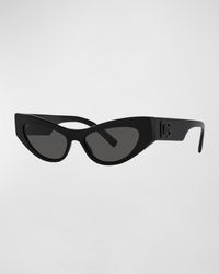 Dolce & Gabbana - Dg Logo Acetate Cat-eye Sunglasses - Lyst